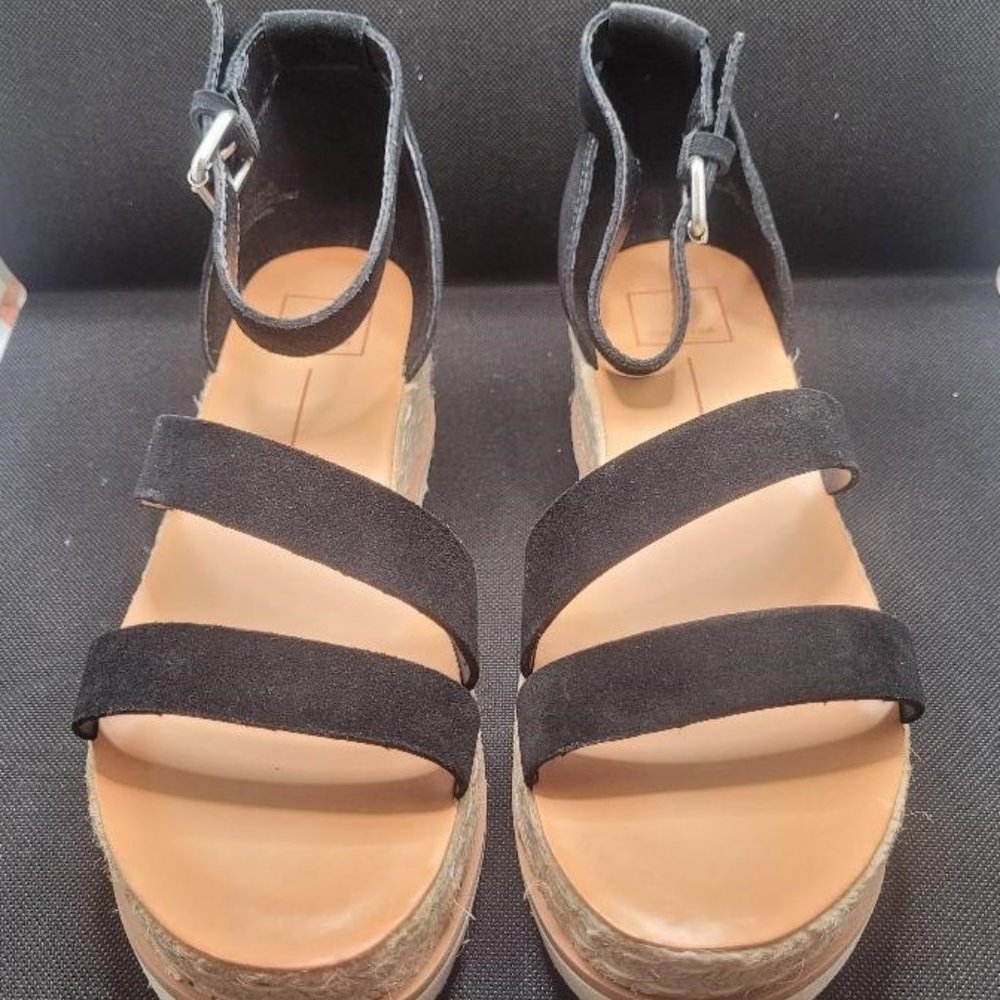 New Women's Dolce Vita Liza Espadrille Wedge Sandal Size 8.5 M, Black